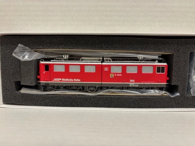 BEMO H0m Ge 6/6 E-Lok II 703 RhB St.Moritz rot 1254 143