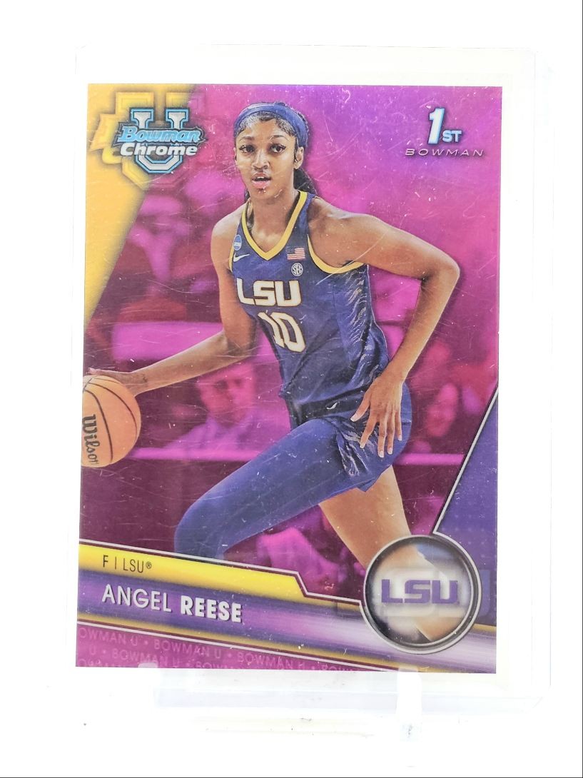 ANGEL REESE 2023-24 BOWMAN UNIVERSITY CHROME 1ST PINK REFRACTOR LSU Q4480
