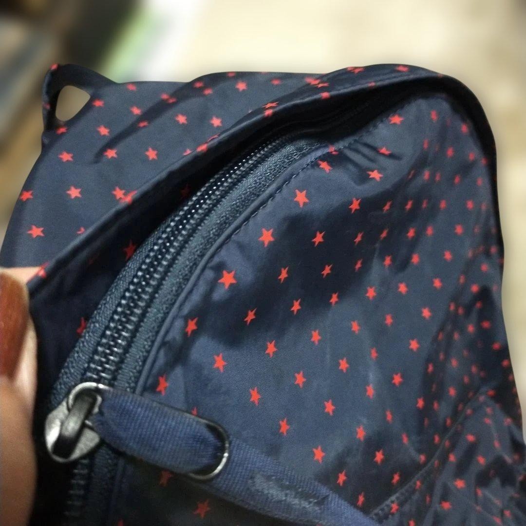 Porter Star Pattern Navy Backpack Nylon Front Poc… - image 11