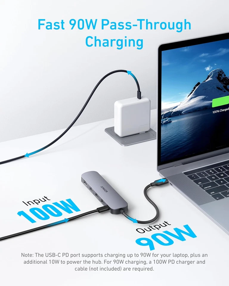 Anker Hub USB C, Hub USB 5 en 1 para Portátiles, Adaptador Multipuerto HDMI 4K con 90W Foto 3 de 4