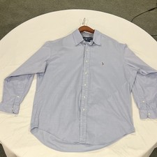 Ralph Lauren Yarmouth Mens Blue Cotton Oxford Button-Down Shirt 16-33