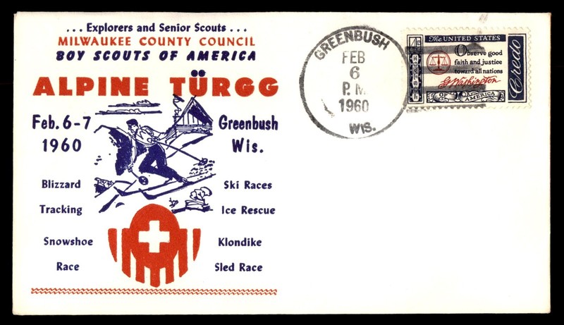 Mayfairstamps US 1960 Alpine Turgg Man Skiing Greenbush Cover cca_31101