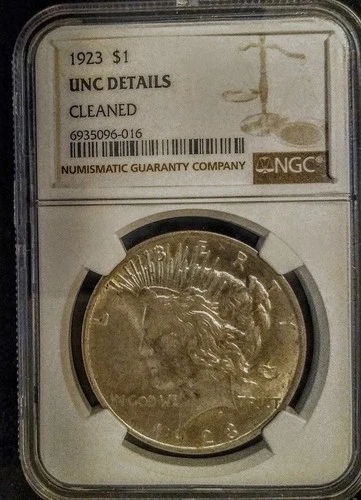 1923 PEACE SILVER DOLLAR NGC UNCIRCULATED