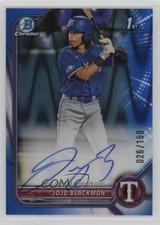 2022 Bowman Chrome Prospect Blue RayWave Refractor 26/150 JoJo Blackmon Auto qc0