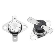2Pcs KSD301 Thermostat 120°C/248°F 10A Normally Closed N.C Switch, Bakelite