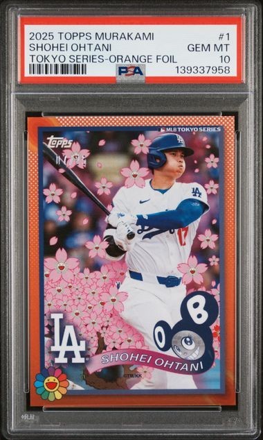 π₯π₯π₯PSA 10π₯π₯π₯2025 Topps Murakami Tokyo Series SHOHEI OHTANI Orange Foil /25 view 1