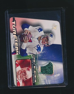 DREW BLEDSOE 2001 FLEER SKYBOX EX TURF TEAM GAME USED TURF RELIC #NNO
