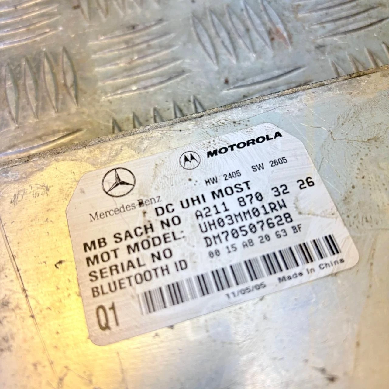 A2118703226 module identification label