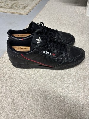 Adidas Continental 80 Mens Size 12 Black & Red Leather Sneakers