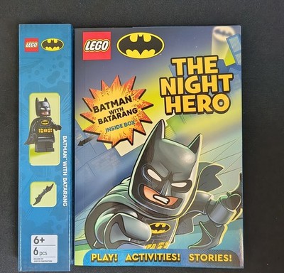 LEGO BATMAN ''The Night Hero'' Activities Book; Batman w/ Batarang Minifigure NEW