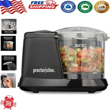 Compact Electric Food Processor with Stainless Steel Blades, 1.5 Cup Capacity