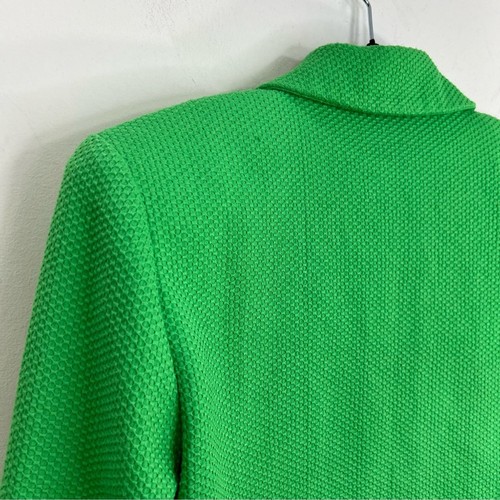 Vintage 80s 90s Canadian made Kelly green textured cropped blazer jacket 6 - Picture 15 of 16