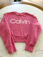 Calvin Klein Women’s S Pink Pullover Sweatshirt Crewneck Long Sleeve Logo
