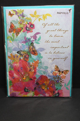 Graduation Card 3D Butterflies, Papyrus