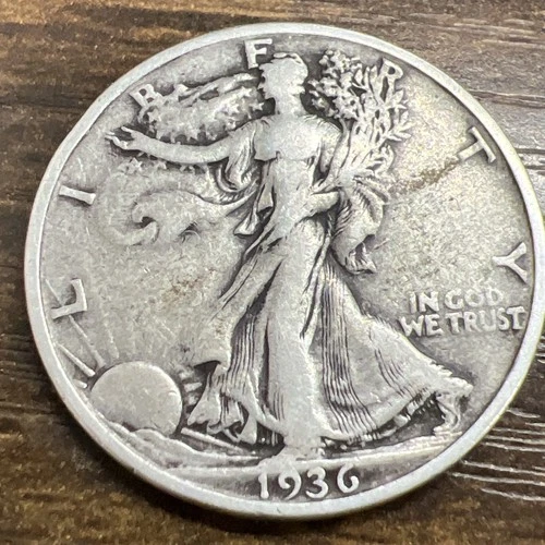 1936-S Walking Liberty Half Dollar 50c Silver Actual Coin Good For Collection