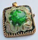 Antique Gorgeous Gold Limoges Enamels Signed Stamped Jewelry Brooch Pendant