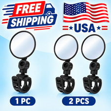 2Pcs Bike Mirror Rotaty Round MTB Road Handlebar Bicycle Rear View Glass Cycling