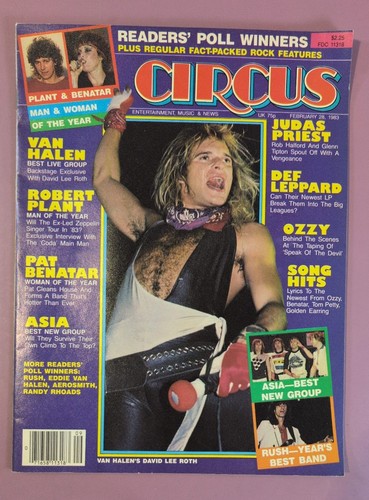 Circus Magazine Feb 28 1983 Van Halen David Lee Roth Readers' Poll