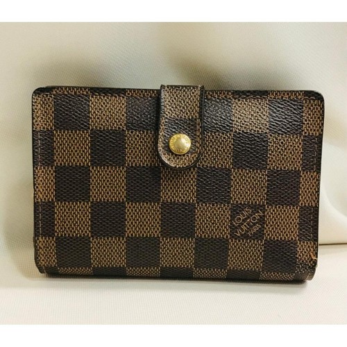 Louis Vuitton Damier Portomone Bi-Fold Wallet Brown Used From Japan