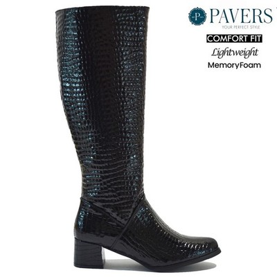 DAMEN KUNSTLEDER KROKO REISSVERSCHLUSS KNIEHOCH REITEN MODE BIKER MITTELHOHER ABSATZ STIEFEL GRÖSSE