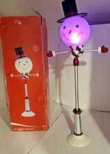 Christmas Snowman Lamp Post 26" Tall Color Changing LED