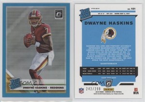 2019 Panini Donruss Optic Rated Aqua Prizm /299 Dwayne Haskins #151 Rookie RC