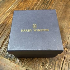 Harry Winston Genuine Empty Box Color Square Navy For Gift Cardboard 5" Length