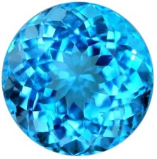 Natural Fine Intense Swiss Blue Topaz - Round - Brazil - AAA Grade