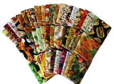 10 Fat Quarters - Food Kitchen Culinary Fruit Veggies Cotton Fabrics M228.04