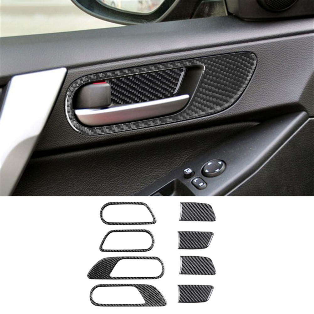8PCS Carbon Fiber Interior Door Handle Cover Trim For Mazda 3