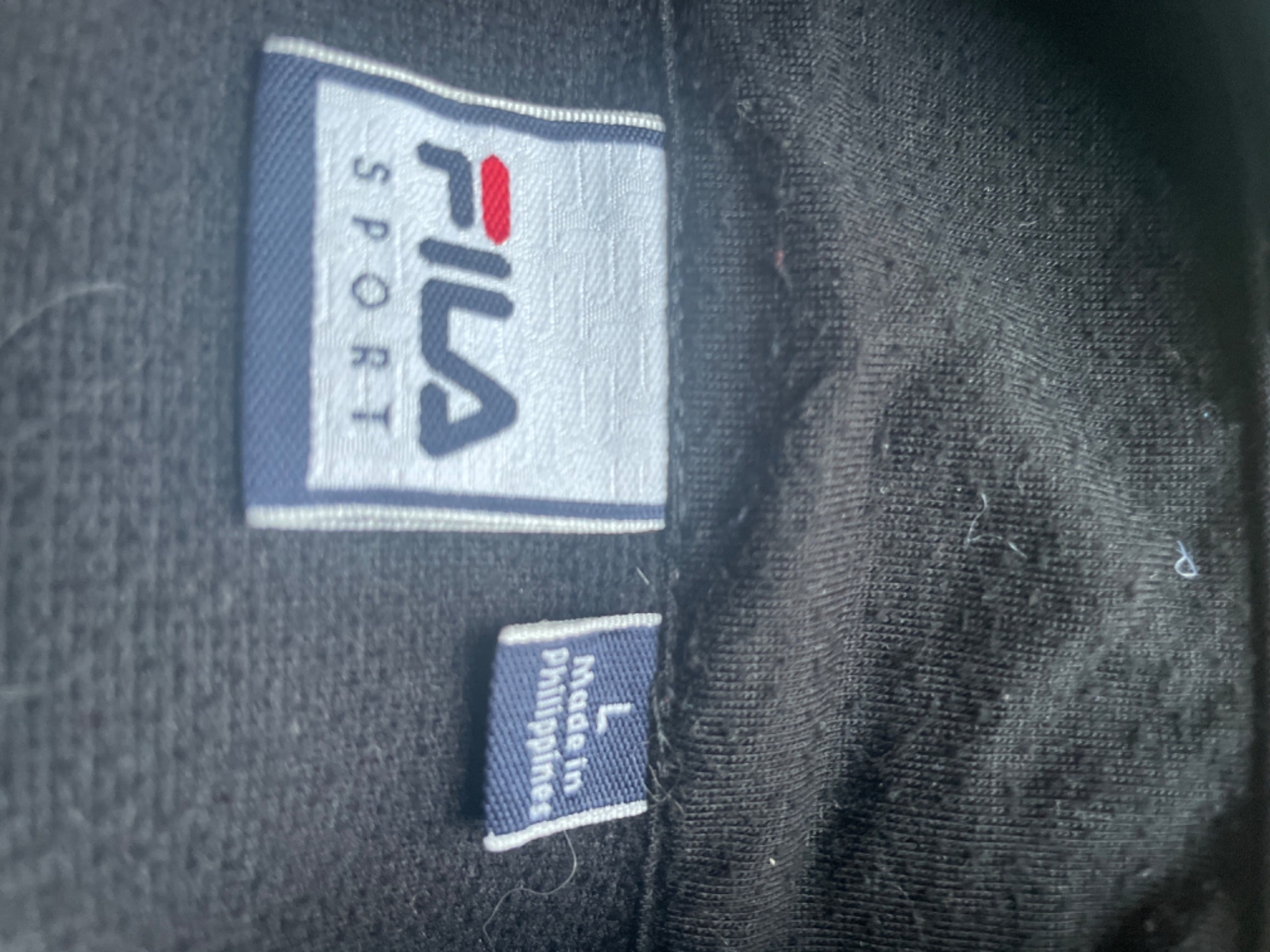 Giacca Fila Sport vintage con zip #5 pesce gatto con emblema blu scuro taglia L