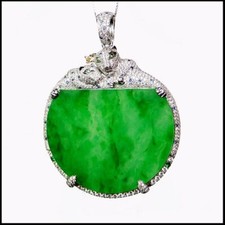 【KATHY JADE】Icy Emerald Green Jadeite Jade Pendant《Grade A》