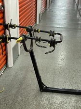 RHODE GEAR Black Steel Hitch Mount Swing Down Bike Rack 4 Bicycle Rare Solid