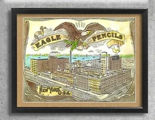 Eagle Pencil Company Aquatint print