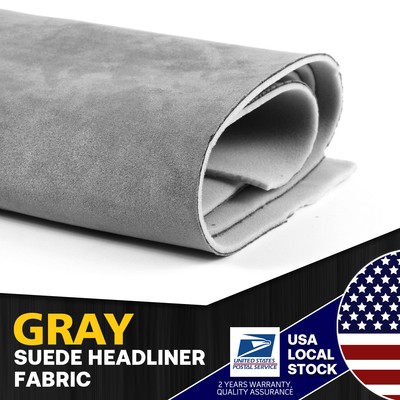 2x79''x60'' Gray Automotive Headliner Material Upholstery Fabric 1/8'' Foam Back