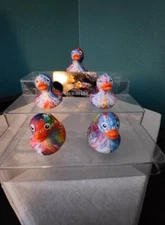 2" Splash Rainbow Color Rubber Ducks -Set of Five -Perfect for Duck, Duck, J33P!