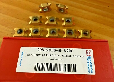 Scandinavian Tool Systems Carbide Inserts - 20X 6.0TR-SP K20C - Qty.10 - NEW 