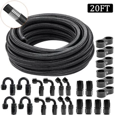 6AN 8AN 10AN 10FT 20FT CPE Braided Nylon Fuel Line Kit with Hose end Fittings