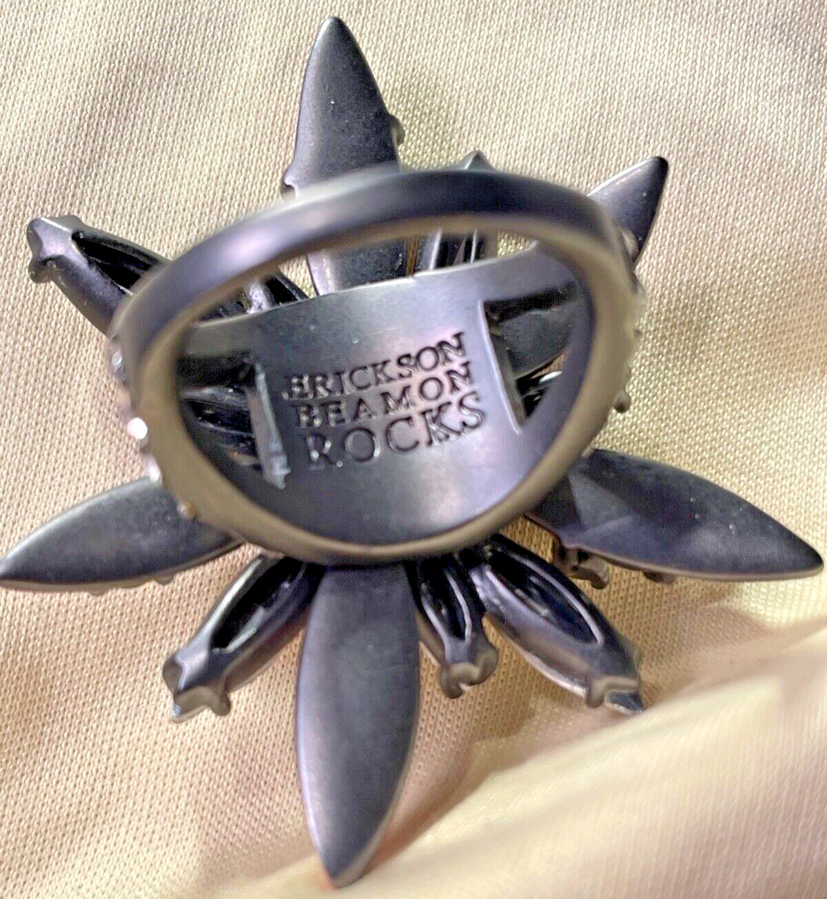 Erickson Beamon Rocks Statement Flower Ring Size 7 - image 2