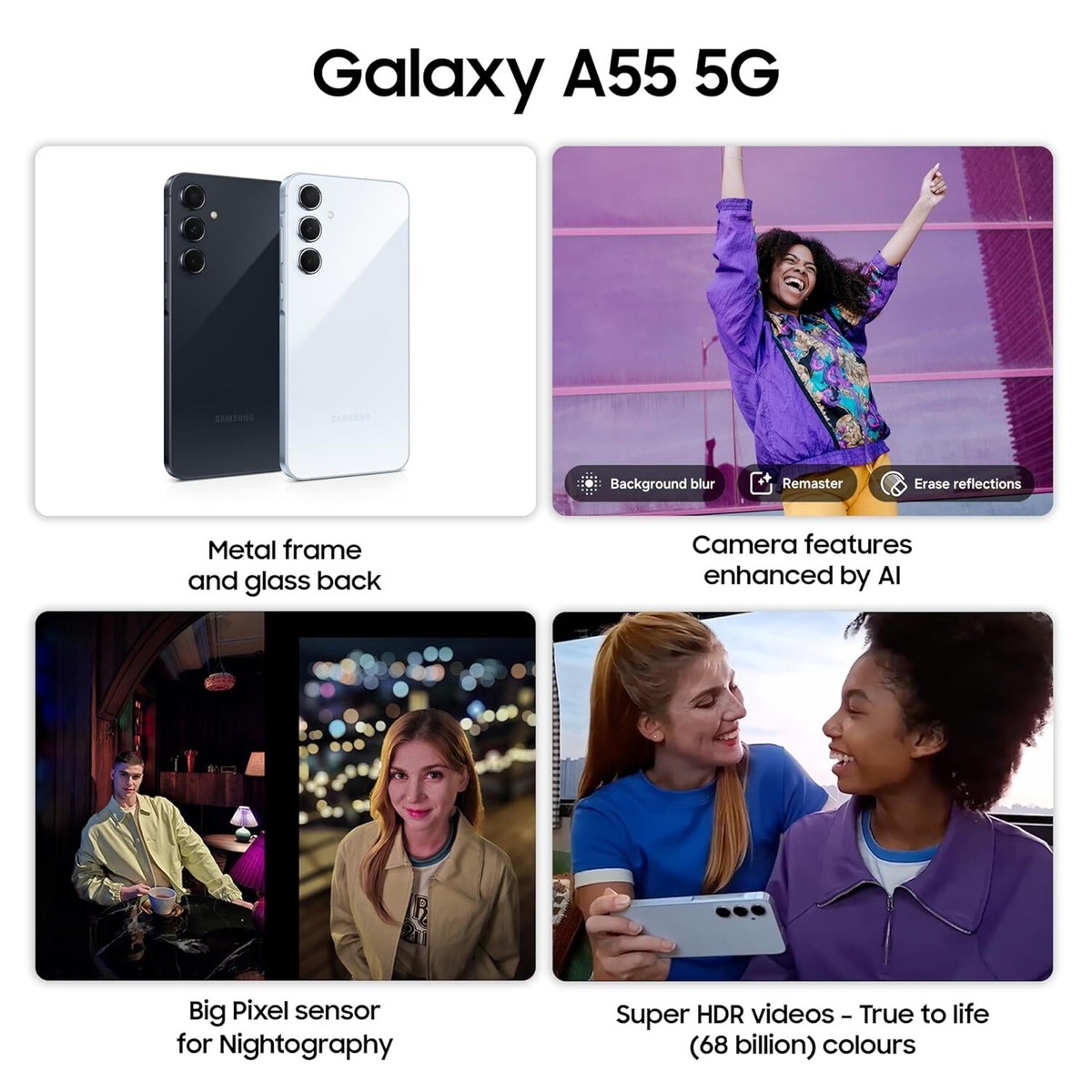 Samsung Galaxy A55 5G (Awesome Iceblue, 8GB RAM, 256GB Storage