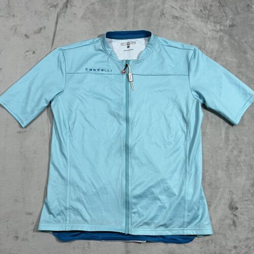Jersey de ciclismo Castelli Anima XL azul bolsillos para bicicleta de carretera cremallera completa nuevo sin etiquetas - Imagen 1 de 11