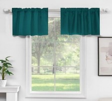 Teal Valances For Windows 42x18in Short Curtains