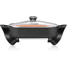 12 x 12 Inch Deep Dish Nonstick Ceramic Electric Skillet with Tempered Glass Lid