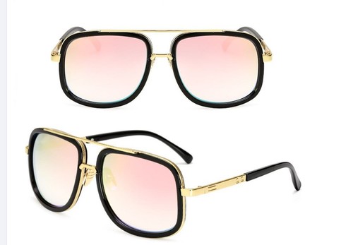 Men Fashion Sunglasses Oversized Square Gold Flat Top Frame Hip Hop Fancy Black - Afbeelding 71 van 76