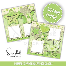 Baby Scrapbook Pages Baby Shower PRINTED Premade Scrapbook Quick Pages 48