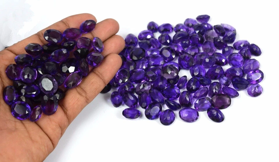 Brazilian 5000 Carat Lab-Created Violet Amethyst Oval Gemstone ASQ Wholesale Lot - Image 4 of 4