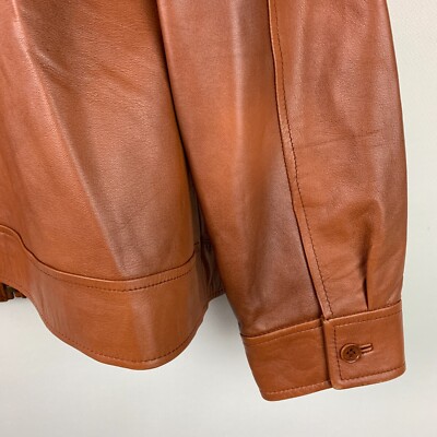 The Territory Ahead Jacket Brown Leather Collared Zip Pockets