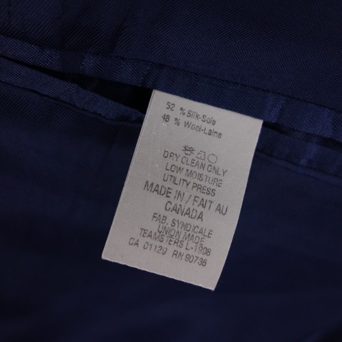 Lauren Ralph Lauren Blazer 42L Blue Houndstooth Wool Silk Blend Sport Coat - Picture 6 of 13