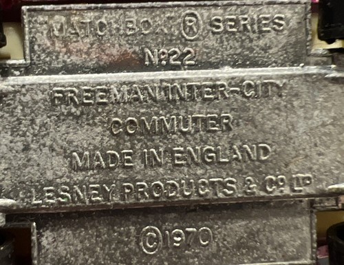 Vintage Matchbox No. 22 Red Rose Freeman Inter-City Commuter Lesney England 1970 - Picture 7 of 7