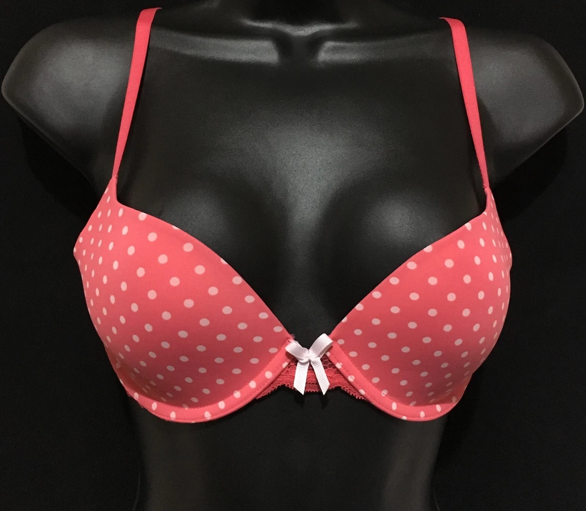 Hollister Gilly Hicks Push Up Plunge Bra DOTTED CORAL (34C)